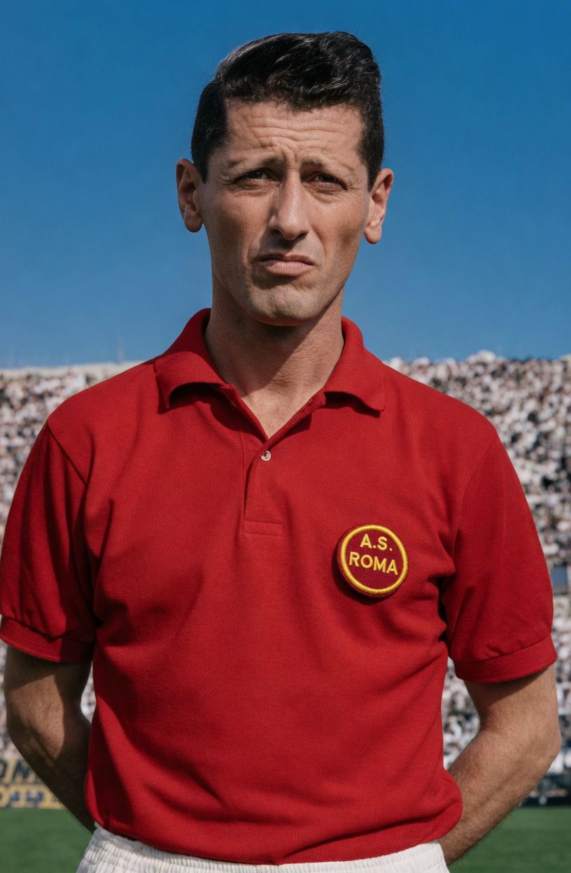 AS Roma player in Lacoste polo shirt